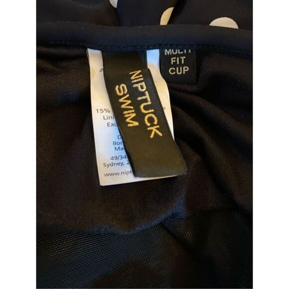 Nip Tuck, black and white polkadot, one piece, built-in bra, Swimsuit, S/6 - Picture 4 of 5